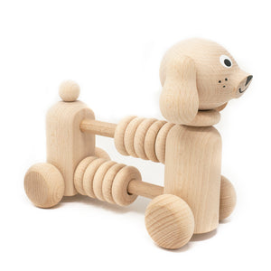 Wooden Toy Abacus Push Puppy