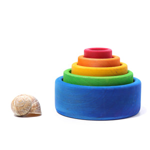 Stacking Bowls, multi-colour Outside Blue