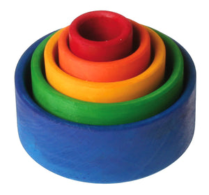 Stacking Bowls, multi-colour Outside Blue