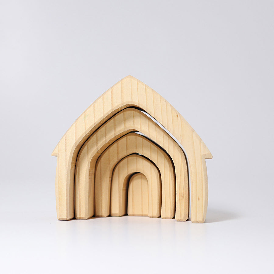 Grimm's House in natural wood - 5 pcs.
