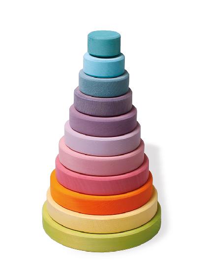 Stacking Conical Tower Large, Pastel