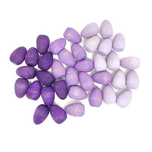 Wood Mandala Eggs 36 pcs (Purples)