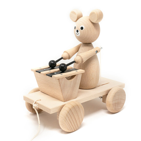 Wooden Pull Along Bear with Xylophone