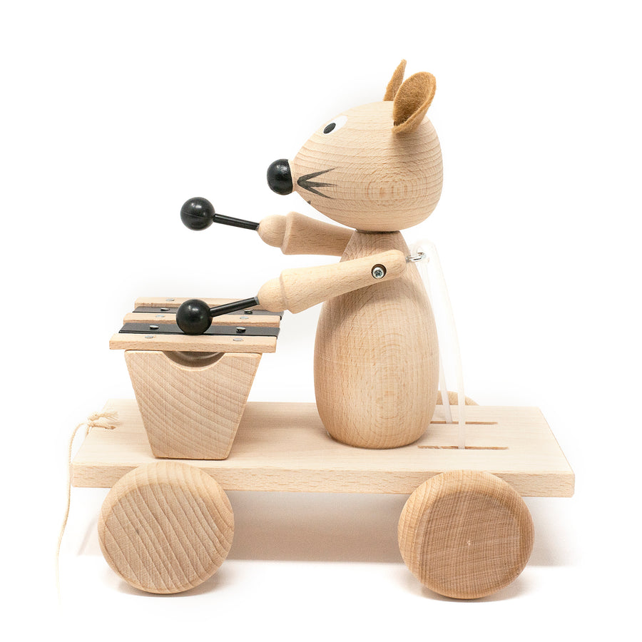 Wooden Pull Along Mouse with Xylophone