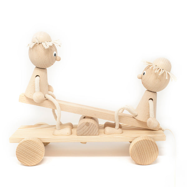 Wooden Sea Saw with Boys