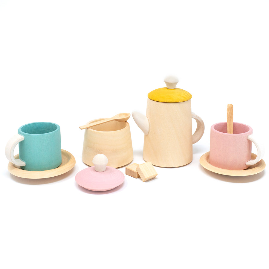 Pastel Wooden Toy Tea Set