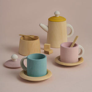 Pastel Wooden Toy Tea Set